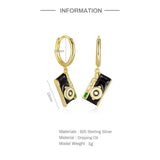 925 Sterling Silver Drop Earrings for Women Golden Piercing Accessory