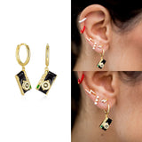 925 Sterling Silver Drop Earrings for Women Golden Piercing Accessory
