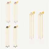 925 Silver Horse Eye Long Earrings for Women