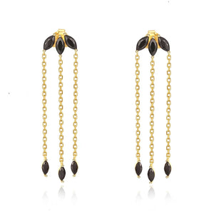 925 Silver Horse Eye Long Earrings for Women