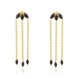 925 Silver Horse Eye Long Earrings for Women