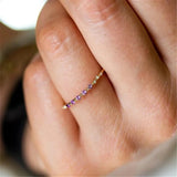 Purple Zircon 925 Silver Ring for Women Birthday Party Wear Size 6 7 8