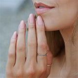Purple Zircon 925 Silver Ring for Women Birthday Party Wear Size 6 7 8