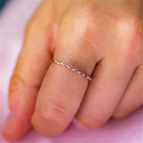 Purple Zircon 925 Silver Ring for Women Birthday Party Wear Size 6 7 8