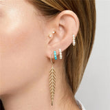 Turquoise Earrings Silver 925 Hoop Earrings 18K Wedding Fine Jewelry