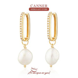 Bohemia Baroque Pearls Earrings 925 Sterling Silver Hoops