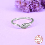 Minimalist Silver 925 Snake Glossy Gold/Silver Fine Jewelry Paired Rings