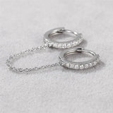 Micro Inlaid Moissanite Double Circle Earrings 925 Sterling Silver