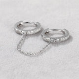 Micro Inlaid Moissanite Double Circle Earrings 925 Sterling Silver