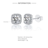 1CT Moissanite Diamond Screw Earrings 925 Sterling Silver Studs