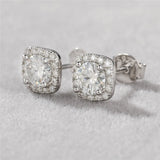 1CT Moissanite Diamond Screw Earrings 925 Sterling Silver Studs