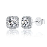 1CT Moissanite Diamond Screw Earrings 925 Sterling Silver Studs