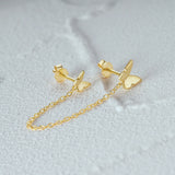 Butterfly Tassel 925 Sterling Silver Earring Drop Earrings Fine Jewelry