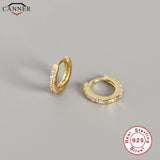 Small CZ Crystal Huggie Earrings 925 Sterling Silver Jewelry
