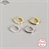 Small CZ Crystal Huggie Earrings 925 Sterling Silver Jewelry