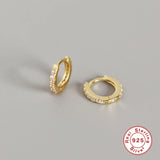 Small CZ Crystal Huggie Earrings 925 Sterling Silver Jewelry