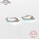 Small CZ Crystal Huggie Earrings 925 Sterling Silver Jewelry