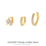 925 Silver CZ Stud Earrings Platinum Plated Hypoallergenic Ear Clips