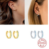 S925 Sterling Silver Cartilage Circle Earring Zircon Hoop
