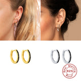 S925 Sterling Silver Cartilage Circle Earring Zircon Hoop