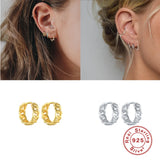S925 Sterling Silver Cartilage Circle Earring Zircon Hoop