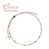 925 Silver Boho Beaded Chain Bracelet for Women