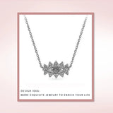 925 Silver Chain Necklace with Zircon Angel Eyes Pendant
