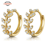 Zircon Branch Hoop Earrings 925 Silver Piercing Earring