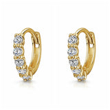 Zircon Branch Hoop Earrings 925 Silver Piercing Earring