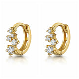 Zircon Branch Hoop Earrings 925 Silver Piercing Earring