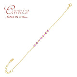 Colorful Zircon Adjustable Bracelet For Women Summer Jewerly