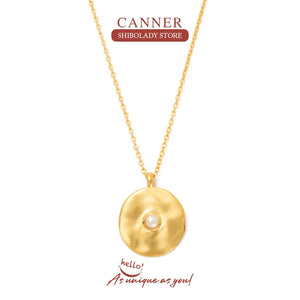 Circle Pearl Sterling Silver Necklace Women Natural Pearl Rock Punk Pendant
