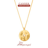 Circle Pearl Sterling Silver Necklace Women Natural Pearl Rock Punk Pendant