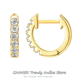CANNER Classic Hoop Earrings 925 Silver Opal Zircon Round Huggie Earrin