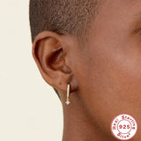 CANNER Classic Hoop Earrings 925 Silver Opal Zircon Round Huggie Earrin