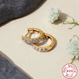CANNER Classic Hoop Earrings 925 Silver Opal Zircon Round Huggie Earrin
