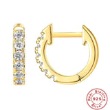 CANNER Classic Hoop Earrings 925 Silver Opal Zircon Round Huggie Earrin