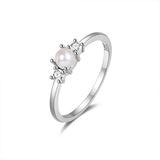 Classic Niche Light Pearl Ring S925 Sterling Silver Pearl Ring High-End Women's