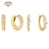 925 Silver Small Round Huggie Hoop Earrings for Women Party Engagement