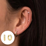 925 Silver Small Round Huggie Hoop Earrings for Women Party Engagement