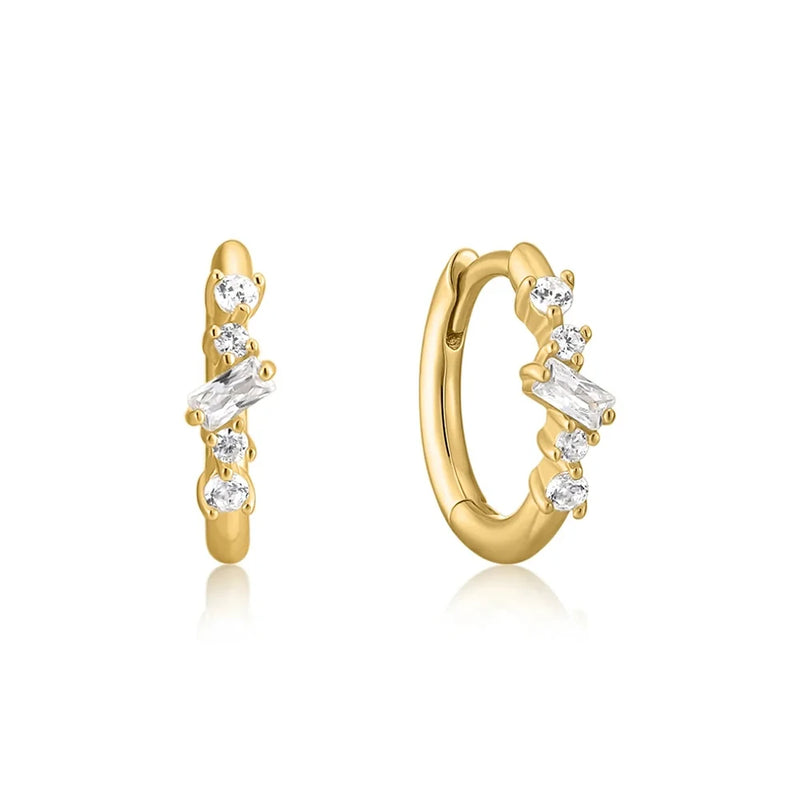 925 Silver Small Round Huggie Hoop Earrings for Women Party Engagement