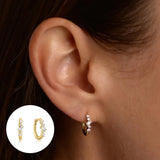 925 Silver Small Round Huggie Hoop Earrings for Women Party Engagement