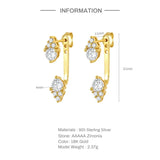 Clustered Zircon 925 Silver Earrings for Women