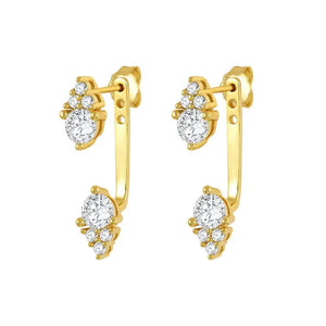 Clustered Zircon 925 Silver Earrings for Women