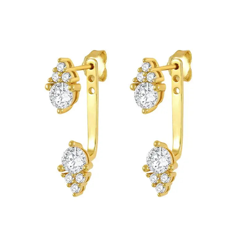 Clustered Zircon 925 Silver Earrings for Women