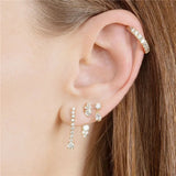 Clustered Zircon 925 Silver Earrings for Women