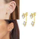 Clustered Zircon 925 Silver Earrings for Women