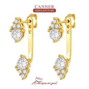 Clustered Zircon 925 Silver Earrings for Women