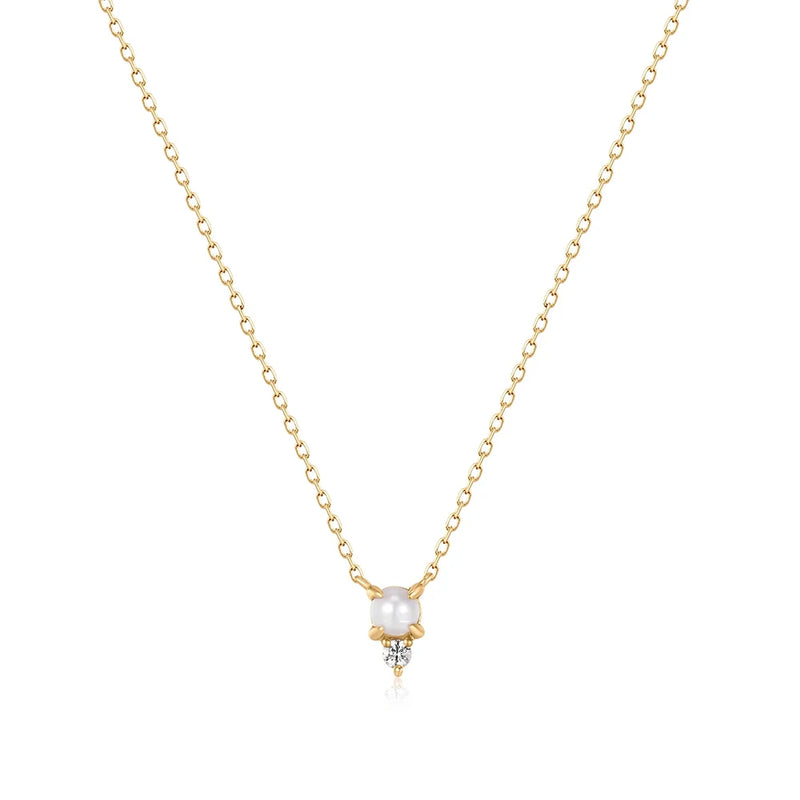 925 Silver Pearl Pendant Necklace for Birthday Gift