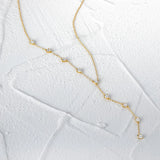 925 Silver Tassel Y-shaped CZ Pendant Necklace for Women
